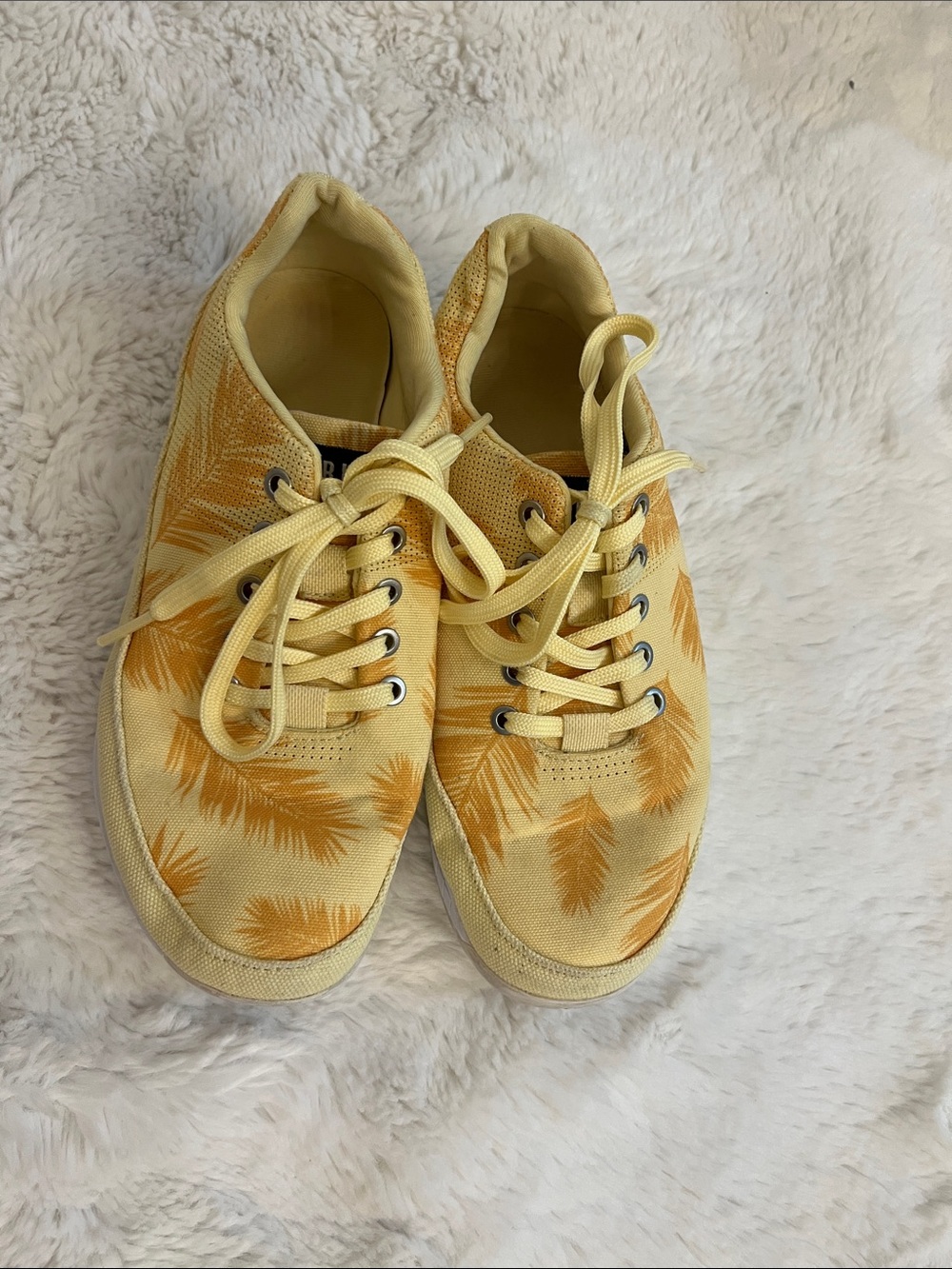 NOBULL Yellow Palm-Print Athletic Sneakers